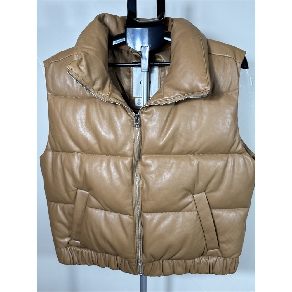 Abercrombie Fitch Womens Ultra Collection Puffer Vest Vegan Leather Large‎